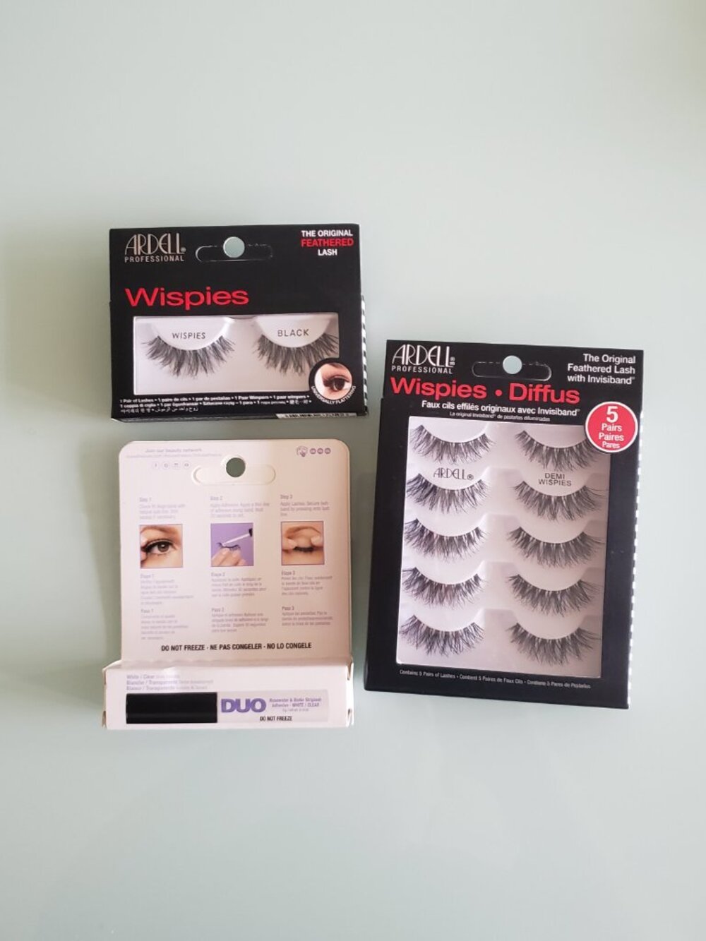 NWT Eyelash Set Ardell Professional Wispies Feathered Eyelashes and Duo Adhesive